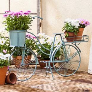 gaughan rustic bicycle-inspired flower cart metal planter box gracie oaks|Gracie Oaks Gaughan Metal Statue Planter & Reviews .